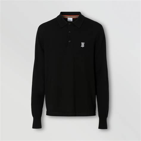 polo maniche lunghe burberry|Polo a maniche lunghe in cotone a righe (Nero) .